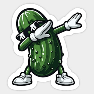 Dabbing Pickle Dab Cucumber Dill Pickle Funny Sticker